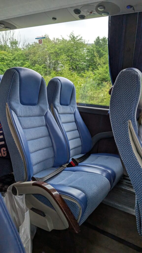 Reclining coach seats with Family Outings.